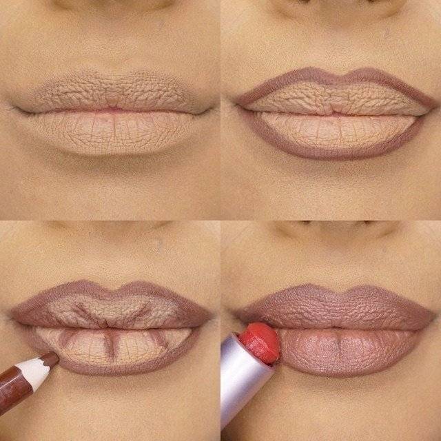 Как красить губы карандашом без помады и подводить их