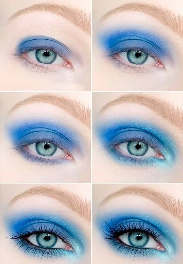 Макияж для голубых глаз и русых волос на каждый день (пошаговые фото и видео)