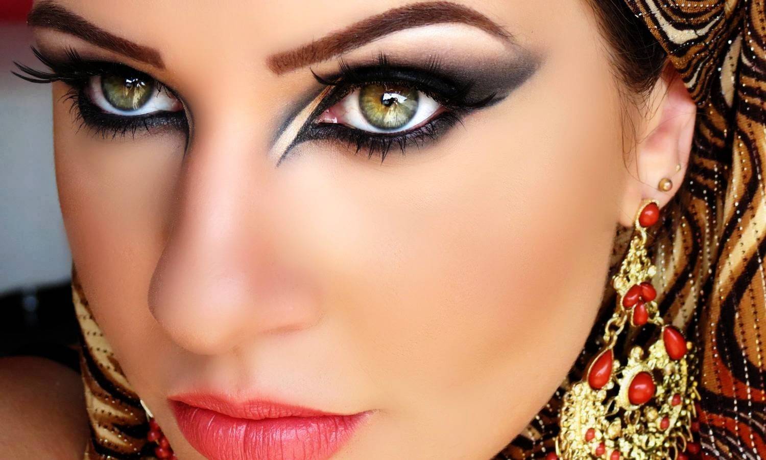 Арабский макияж для зеленых и голубых глаз: фото, секреты