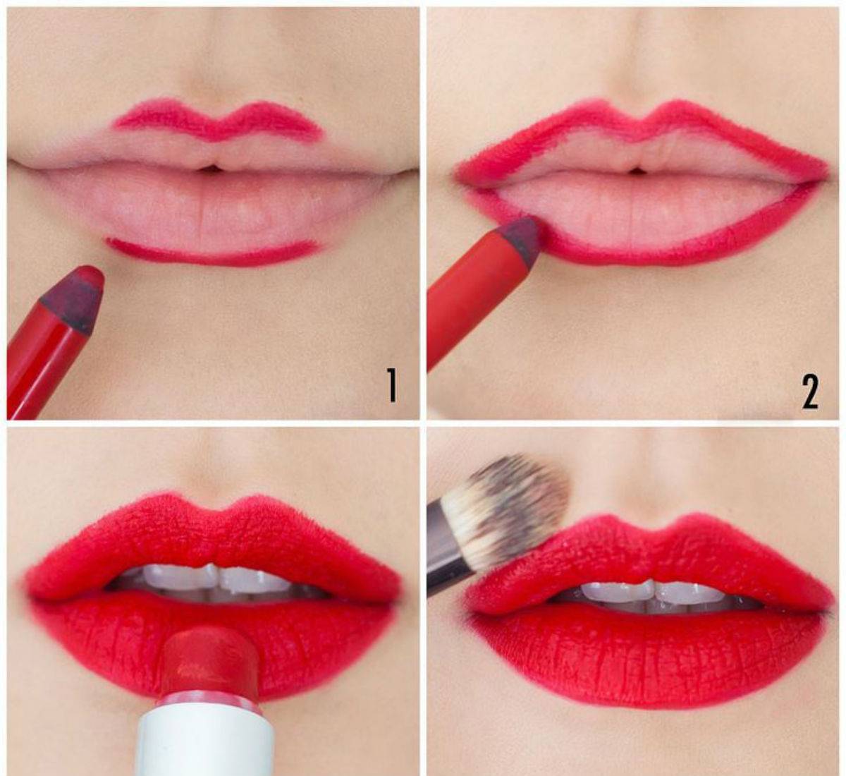 Как красиво накрасить губы помадой: пошагово