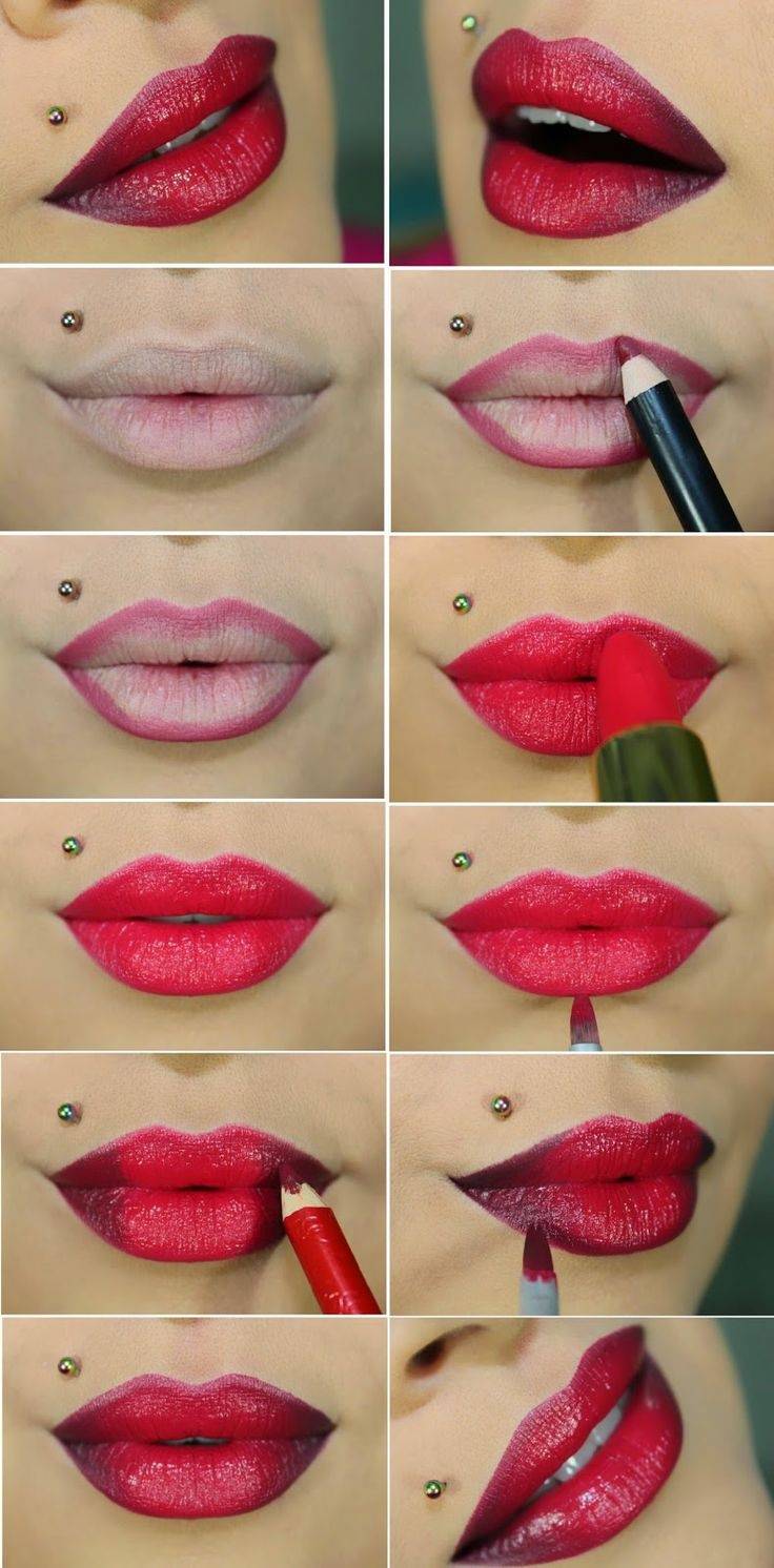 Как правильно красить губы различных форм: советы + видео