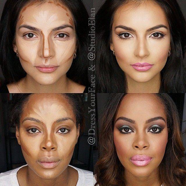 Как с помощью макияжа сделать лицо “стройнее”