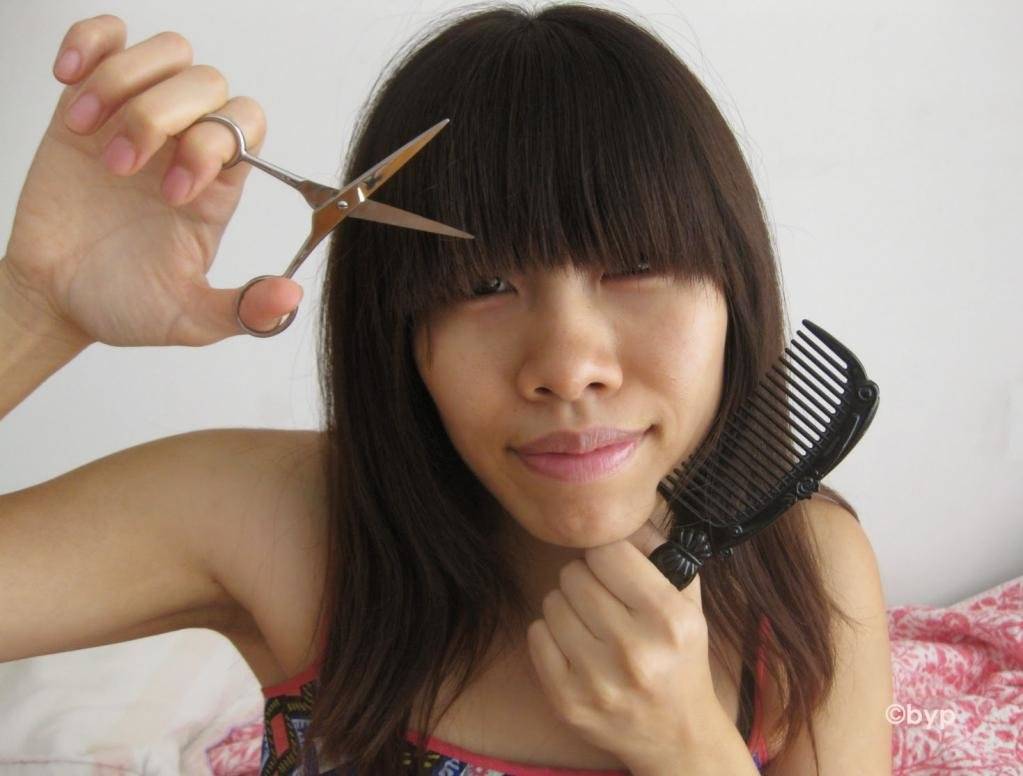 Как отделить челку от основных волос. как подстричь челку или сам себе парикмахер!