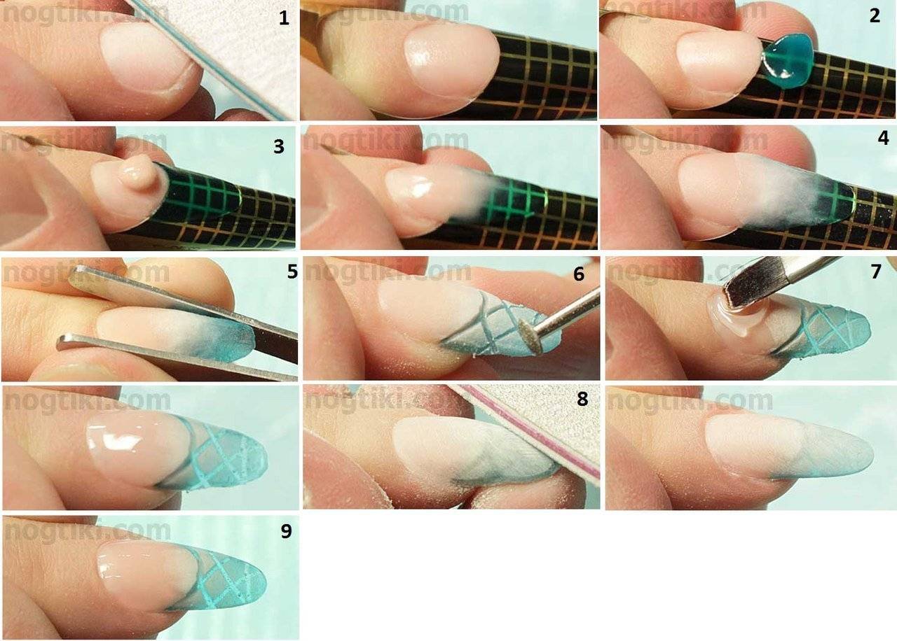 Технология и пошаговая инструкция наращивания ногтей гелем с фото и видео
