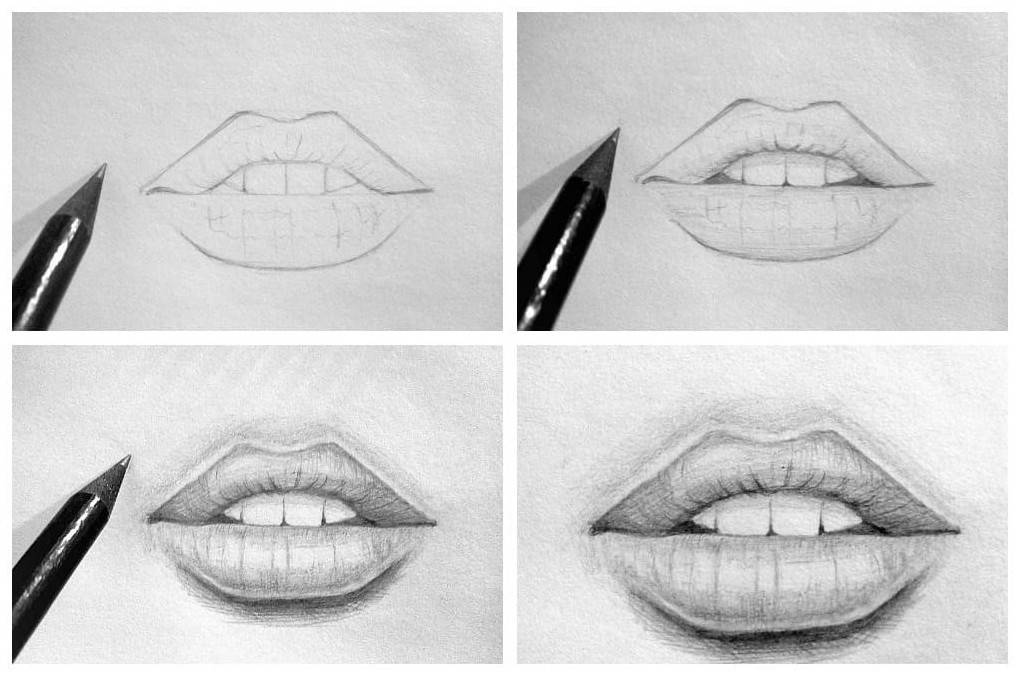 Как нарисовать губы поэтапно: инструкция для начинающих