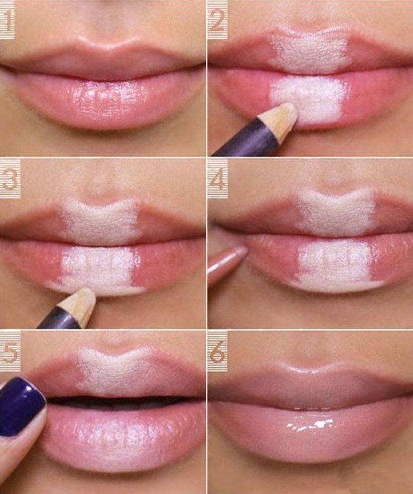 Как увеличить губы с помощью макияжа. как визуально увеличить губы