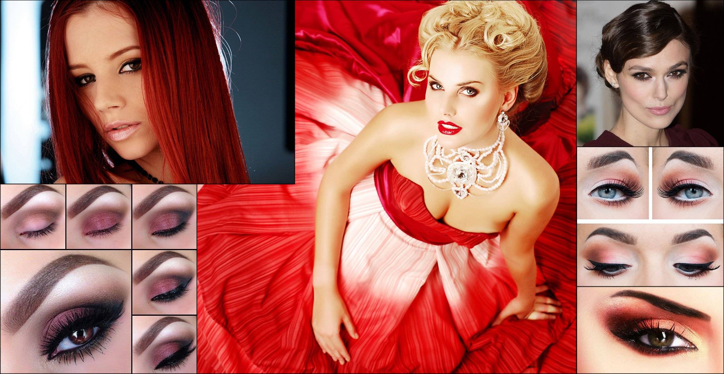 Макияж под красное платье: вечерний, макияж глаз, для блондинок, брюнеток и русых