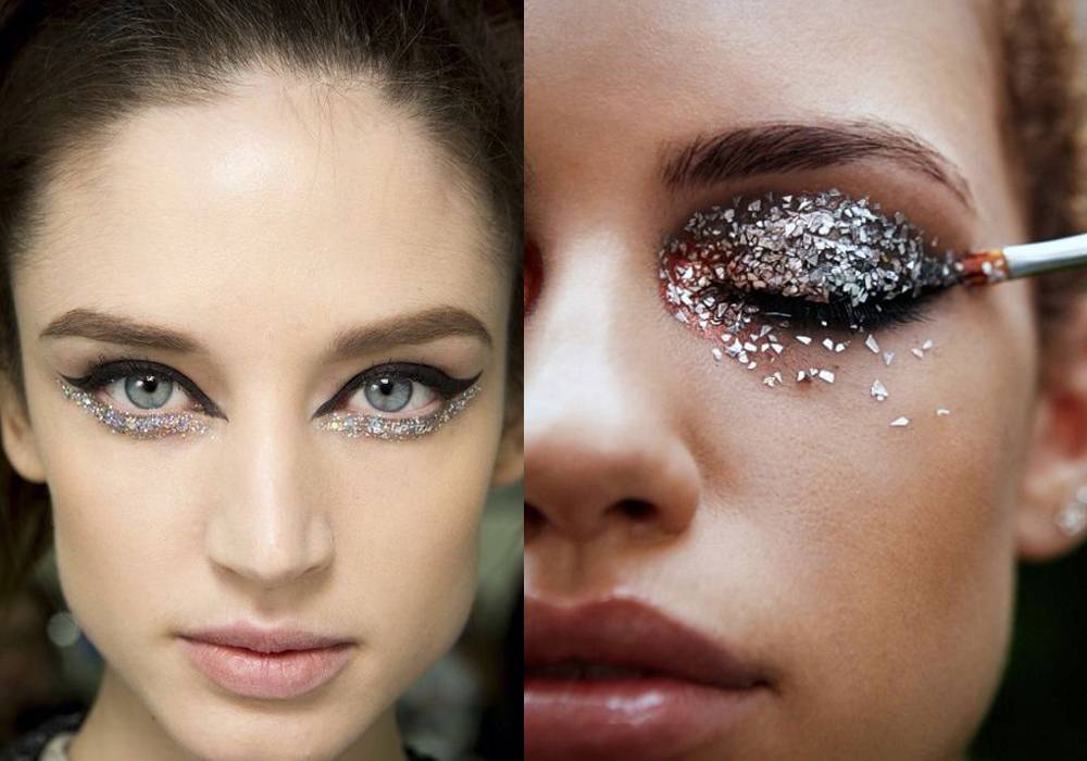 Делаем трендовый макияж с блестками на глазах - cosmetic trends