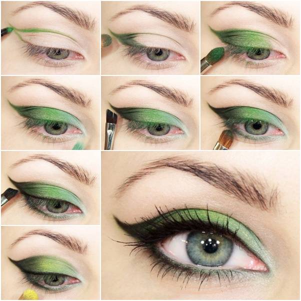 Макияж для зеленых глаз: пошаговые уроки (60 фото)