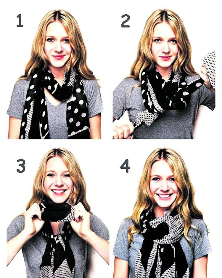 Способы завязывания шарфов на шее - фото и видео примеры летних и зимних шарфов