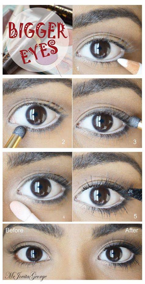 Как сделать глаза больше при помощи макияжа