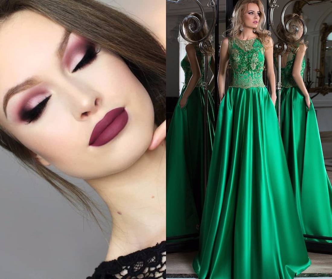 Зеленое платье: особенности, оттенки, 342 фото модных фасонов