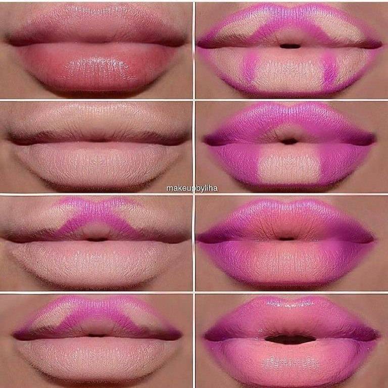Как накрасить губы по модному в 2018 году + техника омбре на губах макияж фото