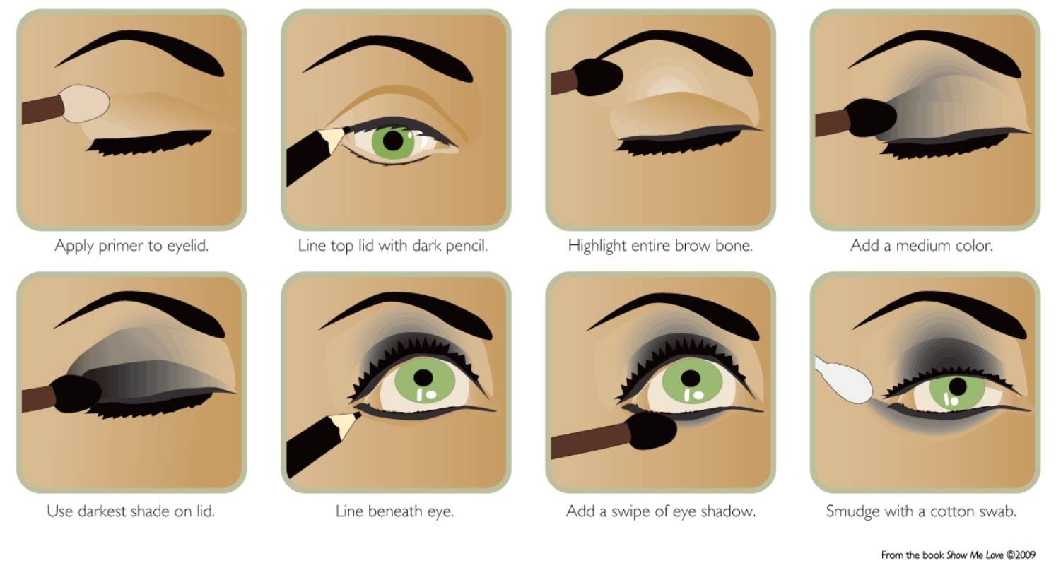 Дымчатый макияж глаз smoky eyes (смоки айс) пошаговая инструкция