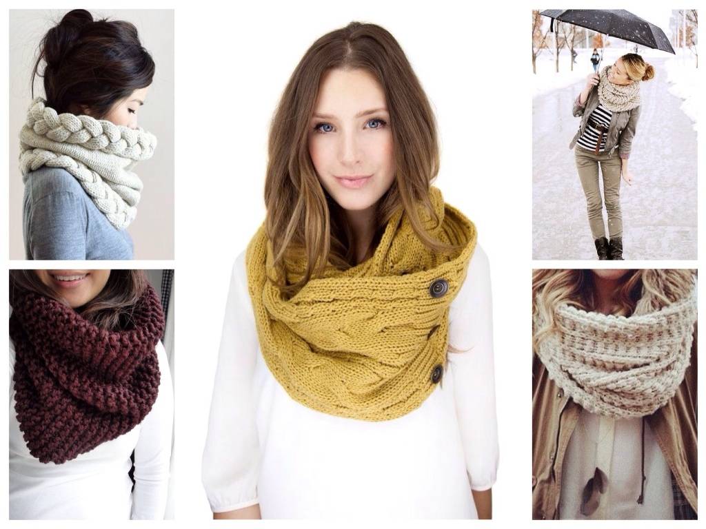Как носить шарф хомут - как правильно одевать снуд - видео и фото уроки