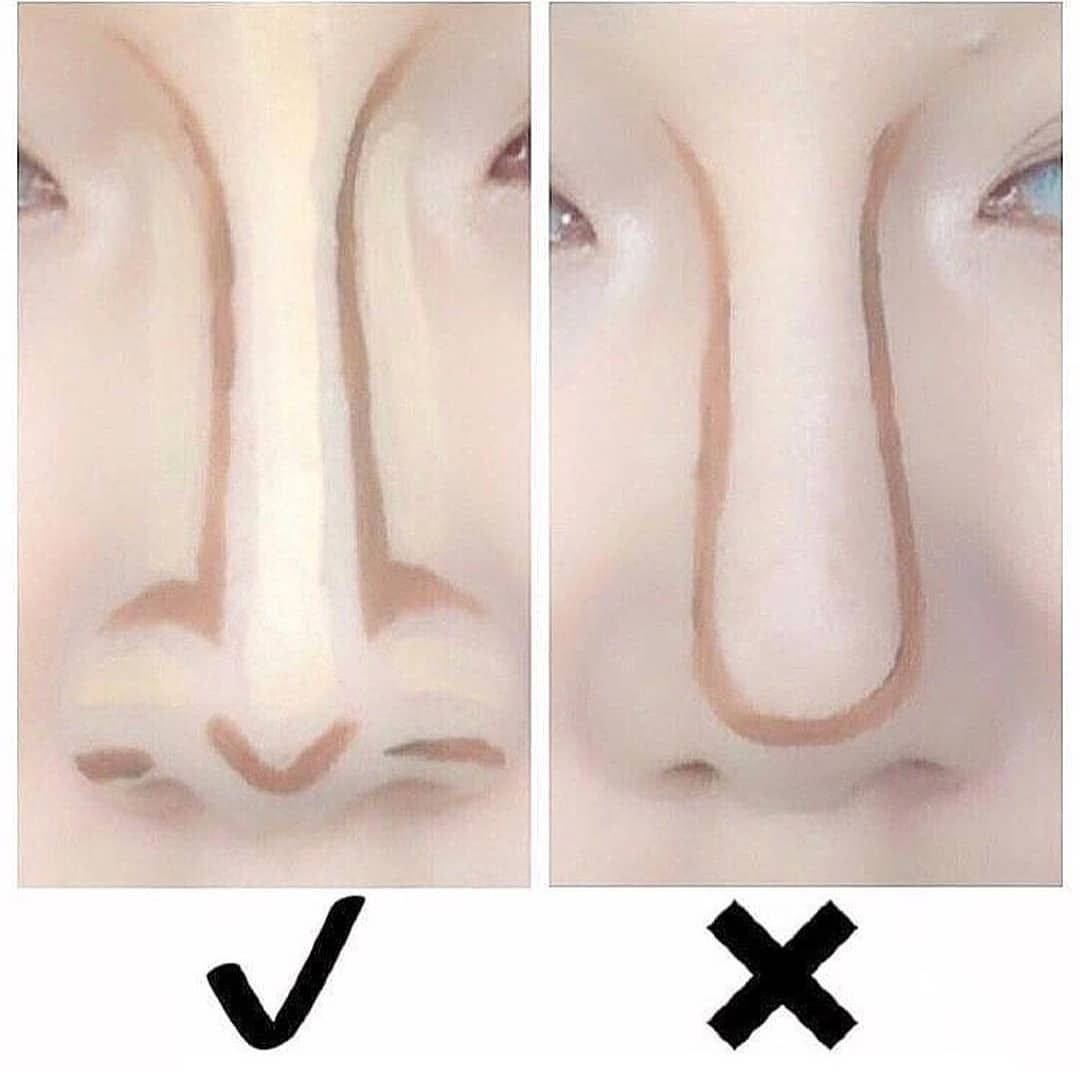 Как зрительно уменьшить нос макияжем