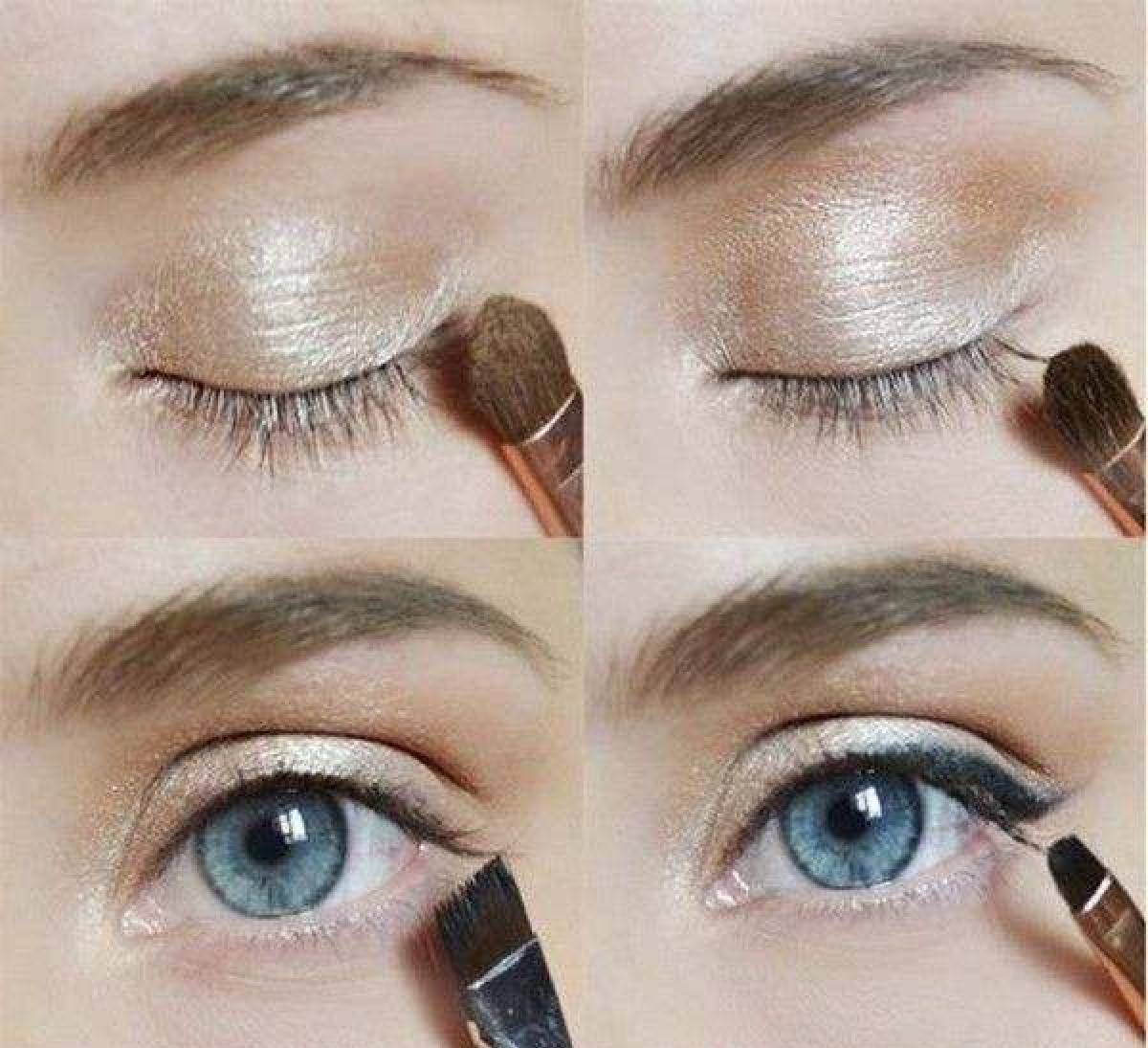 макияж глаз на каждый день для серых глаз пошаговое