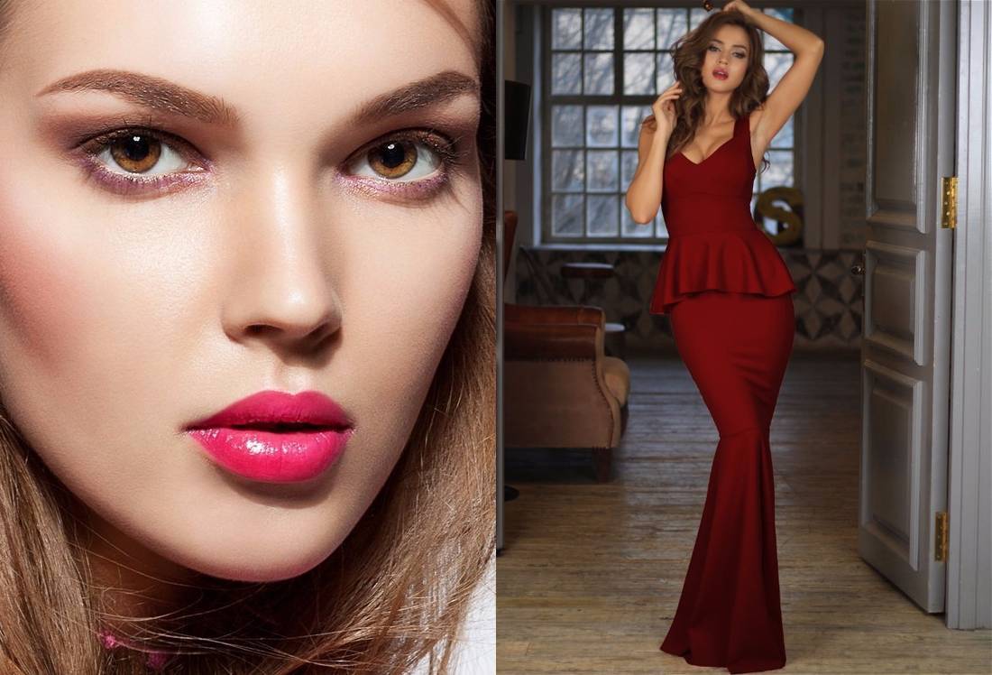 Особенности макияжа под красное платье, правила создания яркого образа