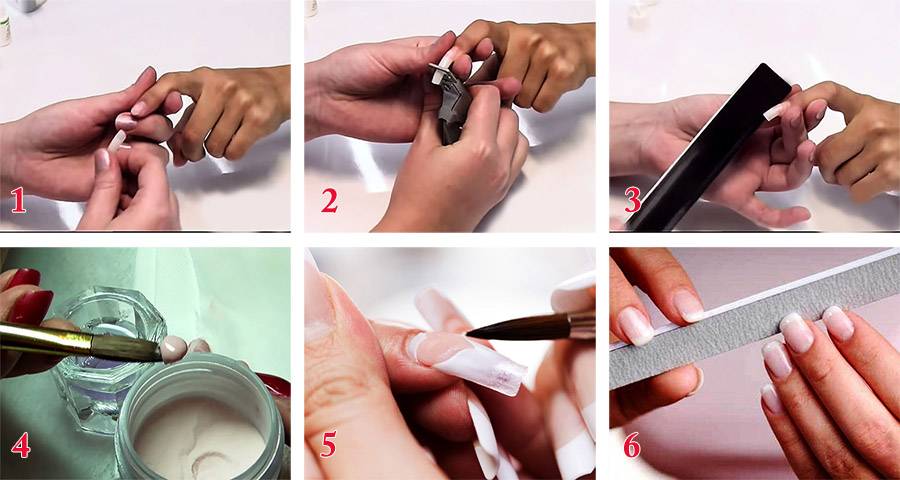 Технология и пошаговая инструкция наращивания ногтей на формах с фото и видео