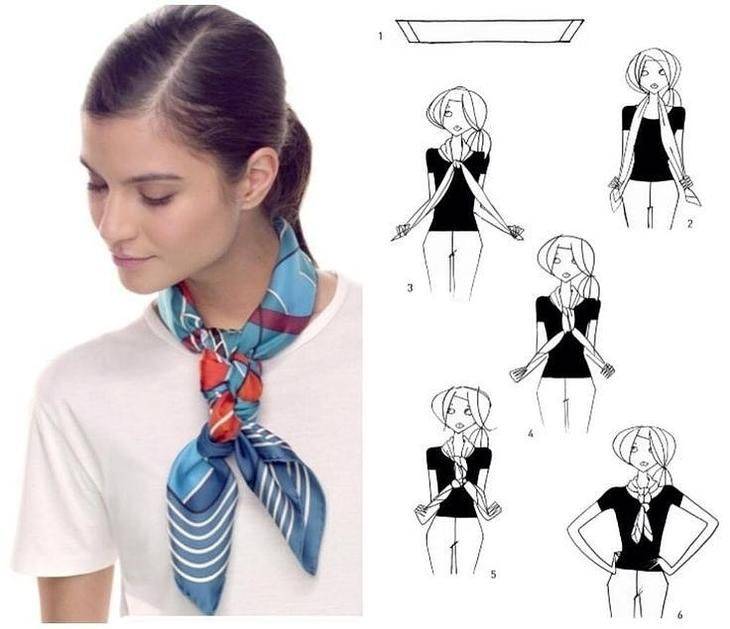Как завязать квадратный платок на шее: пошагово, фото, видео
способы завязать квадратный платок на шее — modnayadama