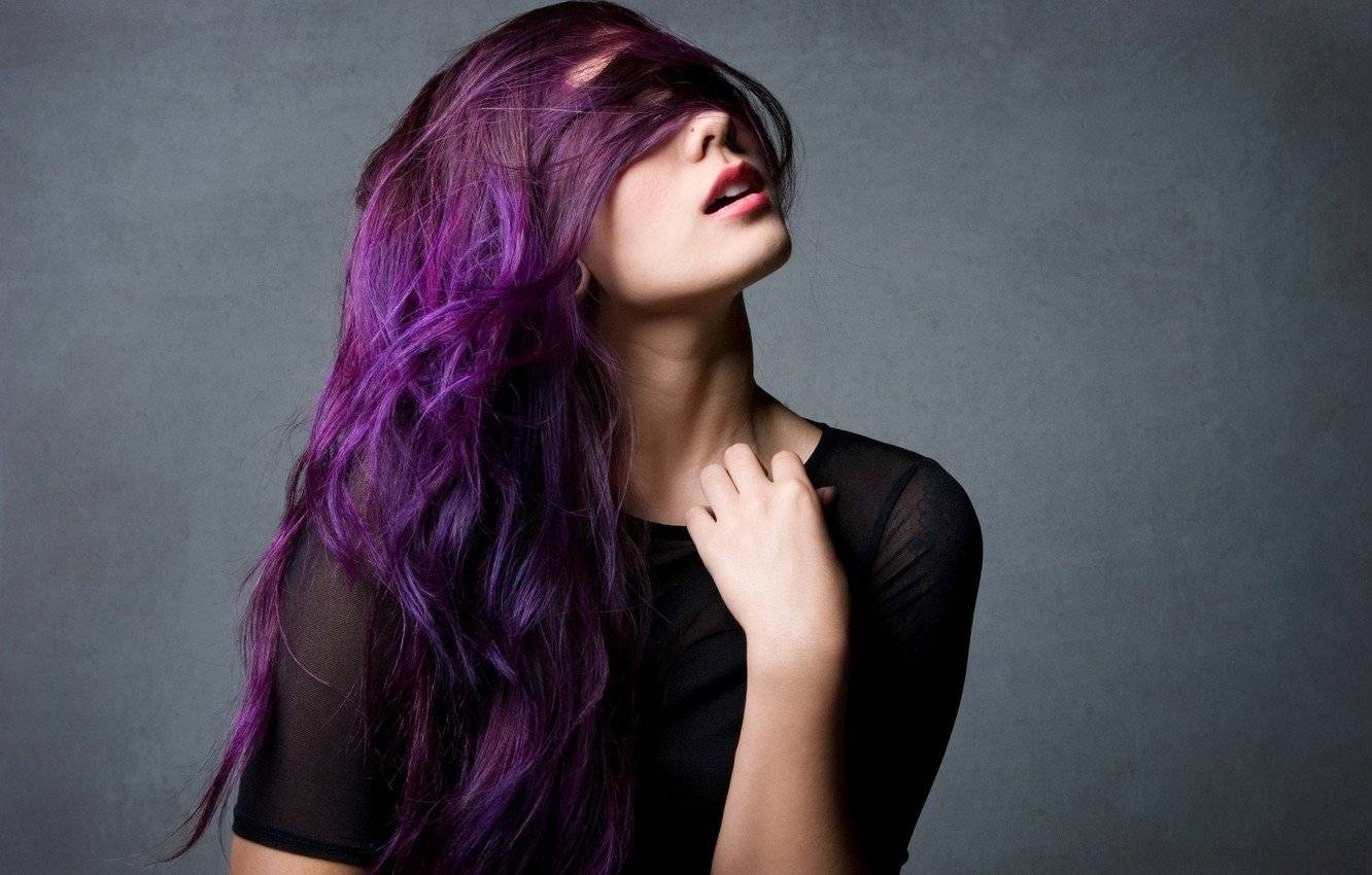Пурпурный цвет волос — оттенки и техники окрашивания