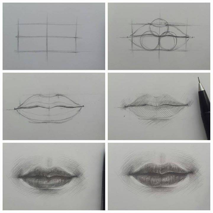 Как нарисовать губы человека  поэтапно 8 уроков