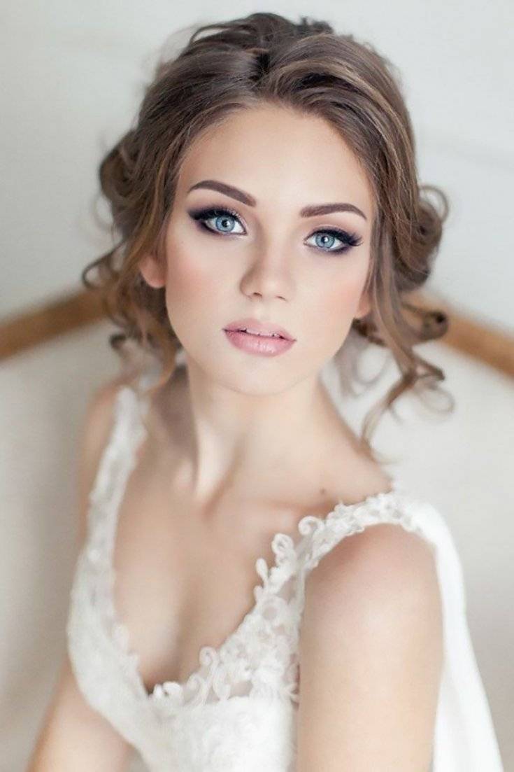 Свадебный макияж для голубых глаз