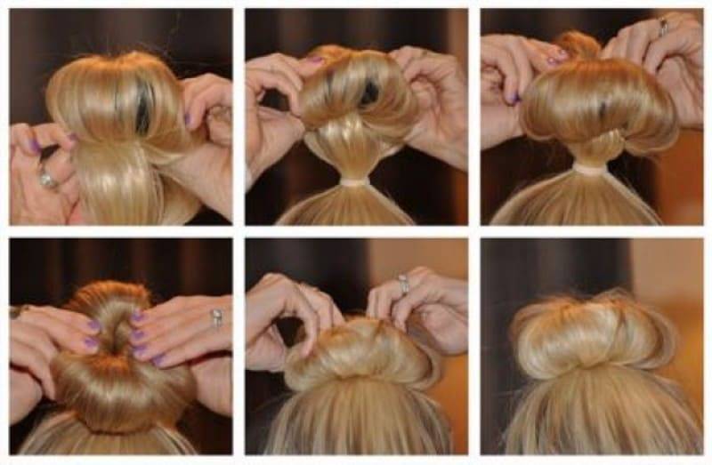 Как сделать бублик на голове: как делать пучок для волос с помощью носка, как закрутить и надевать, как завязать